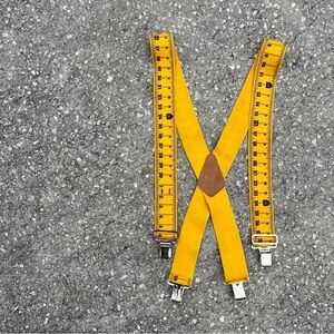 Craftsman Yellow Suspenders Novelty Gift Ruler Carpenter Adjustable